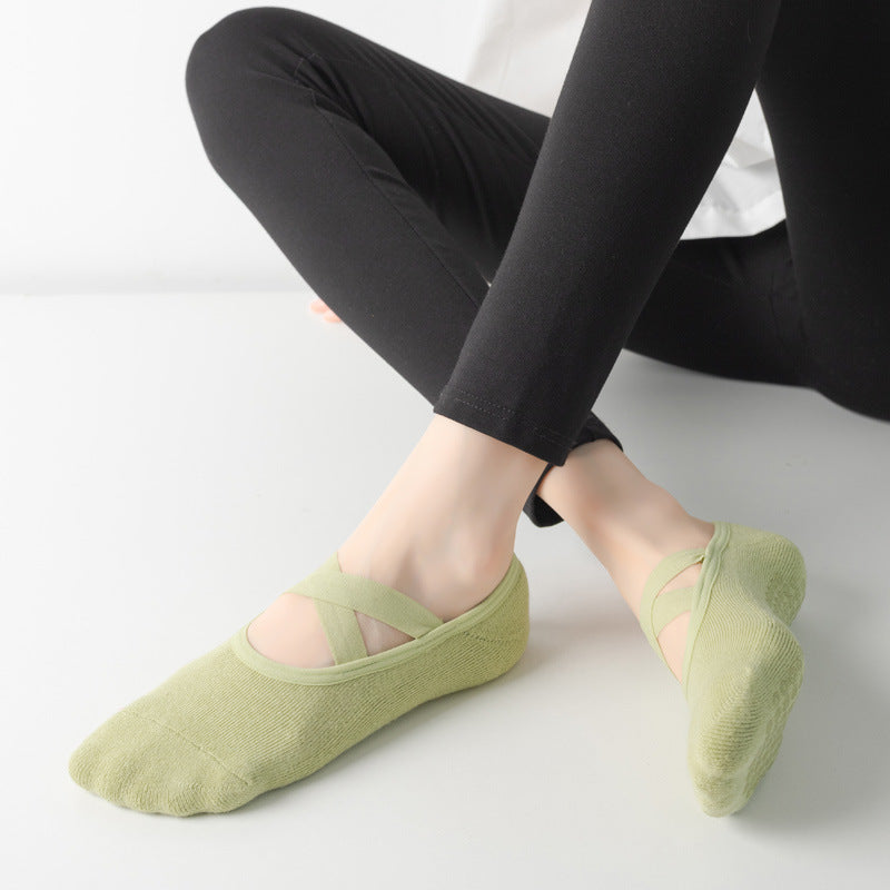 Cross Strap Non-Slip Pilates Socks